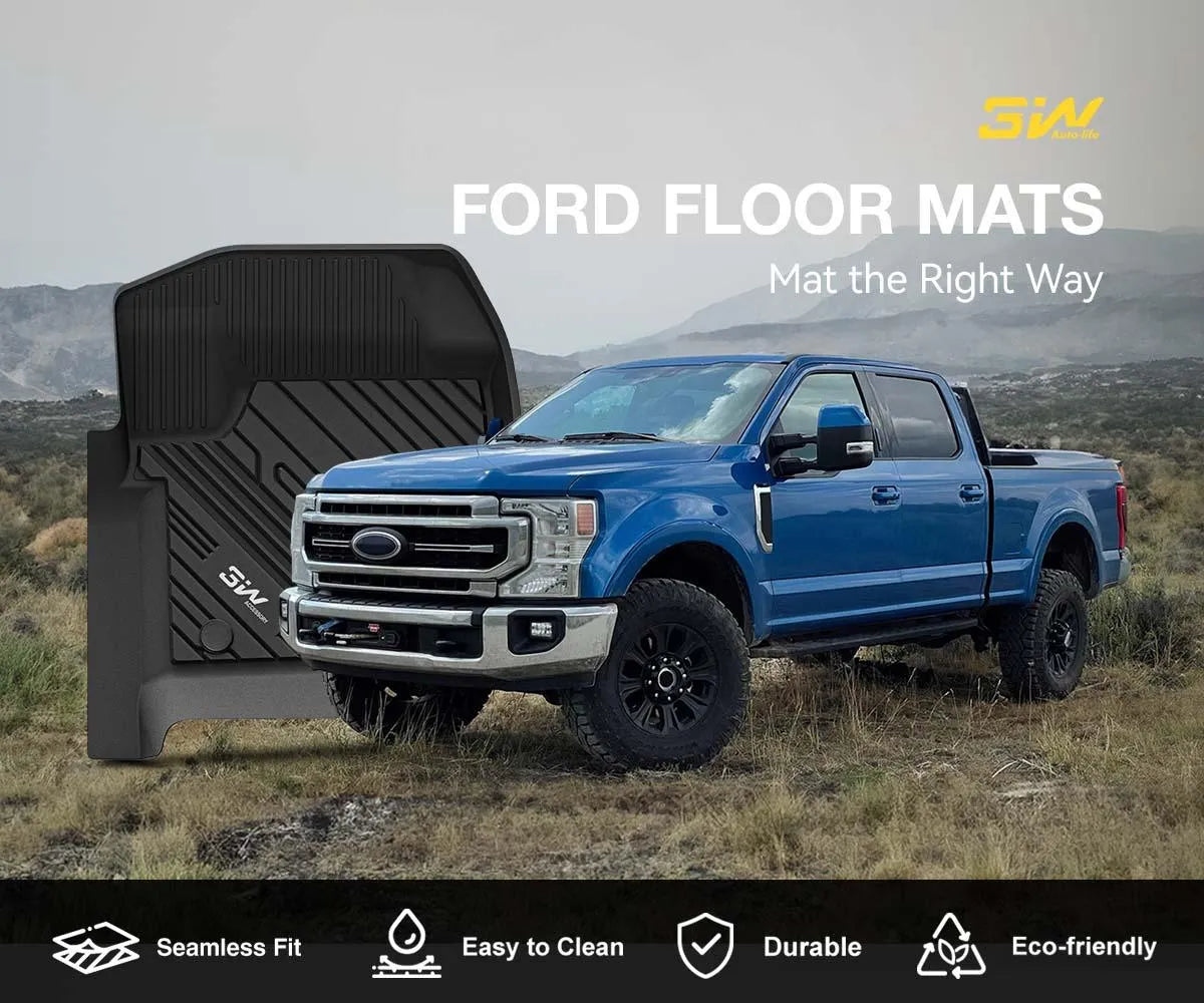 3w Custom Floor Mats Ford F250 F350 F450 F550 2017 2024 Super Duty Crewcab With Under Seat 9993