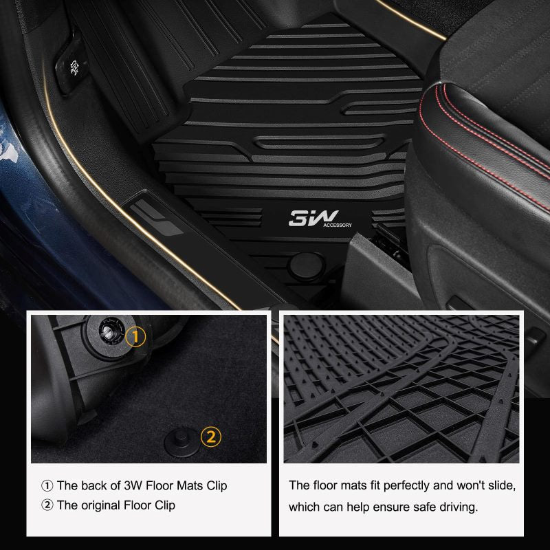 3W Ford Bronco Sport 2021-2023 Floor Mats TPE Material & All-Weather Protection Vehicles & Parts 3Wliners   