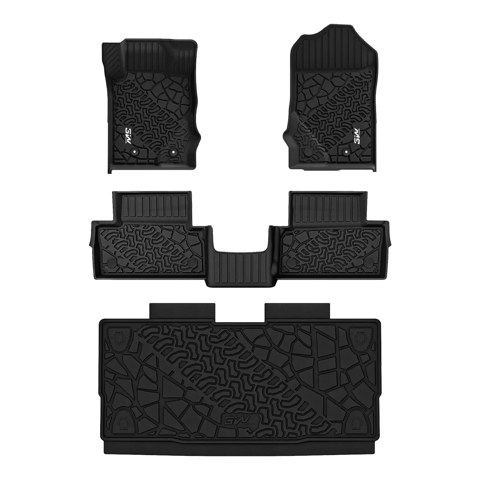 3W Ford Bronco 2-Door 2021-2025 Floor Mats Trunk Mats Thorex™ All-Weather Protection - 3Wliners