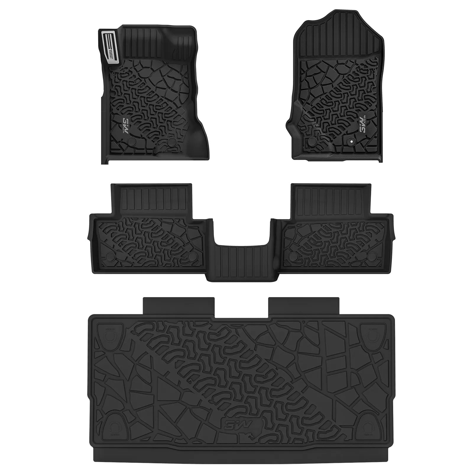 3W Ford Bronco 2-Door 2021-2025 Floor Mats Trunk Mats Thorex™ All-Weather Protection - 3Wliners