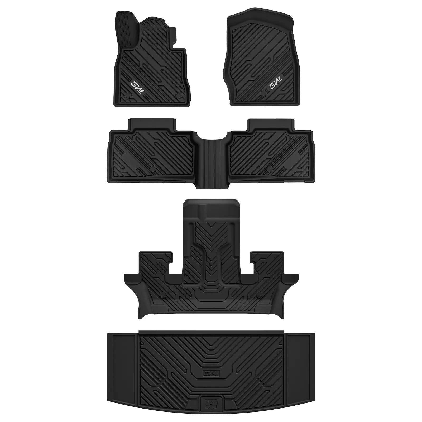 3W Ford Explorer 2020-2026 Floor Mats 6-Seat (Includes Hybrid) Thorex™ All-Weather Protection - 3Wliners