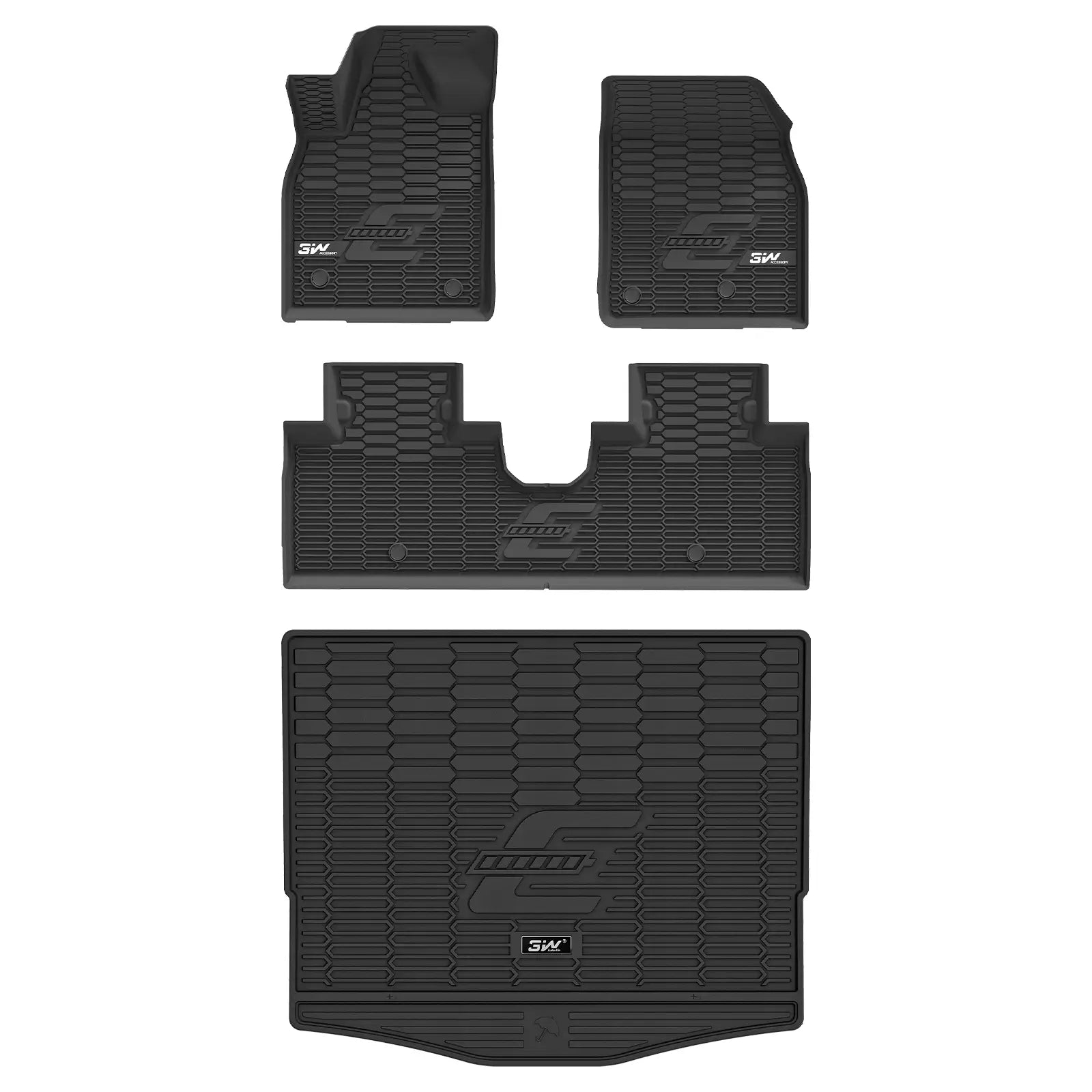 3W Ford Mustang Mach-E 2021-2025 Custom Floor Mats / Trunk Mat Thorex™ All-Weather Protection - 3Wliners