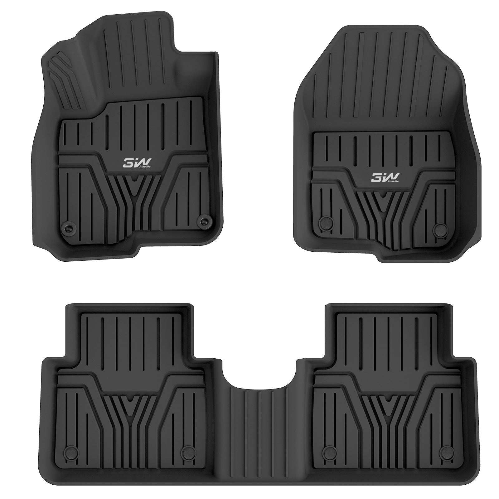 3W Honda CR-V 2017-2022 Custom Floor Mats / Trunk Mat TPE Material & All-Weather Protection Vehicles & Parts 3Wliners 2017-2022 CR-V  2017-2022 1st&2nd Row Mats