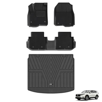 3W Honda CR-V 2023-2025 Custom Floor Mats(Include Hybrid) / Trunk Mat(Upper Positon) CRV Thorex™ All-Weather Protection