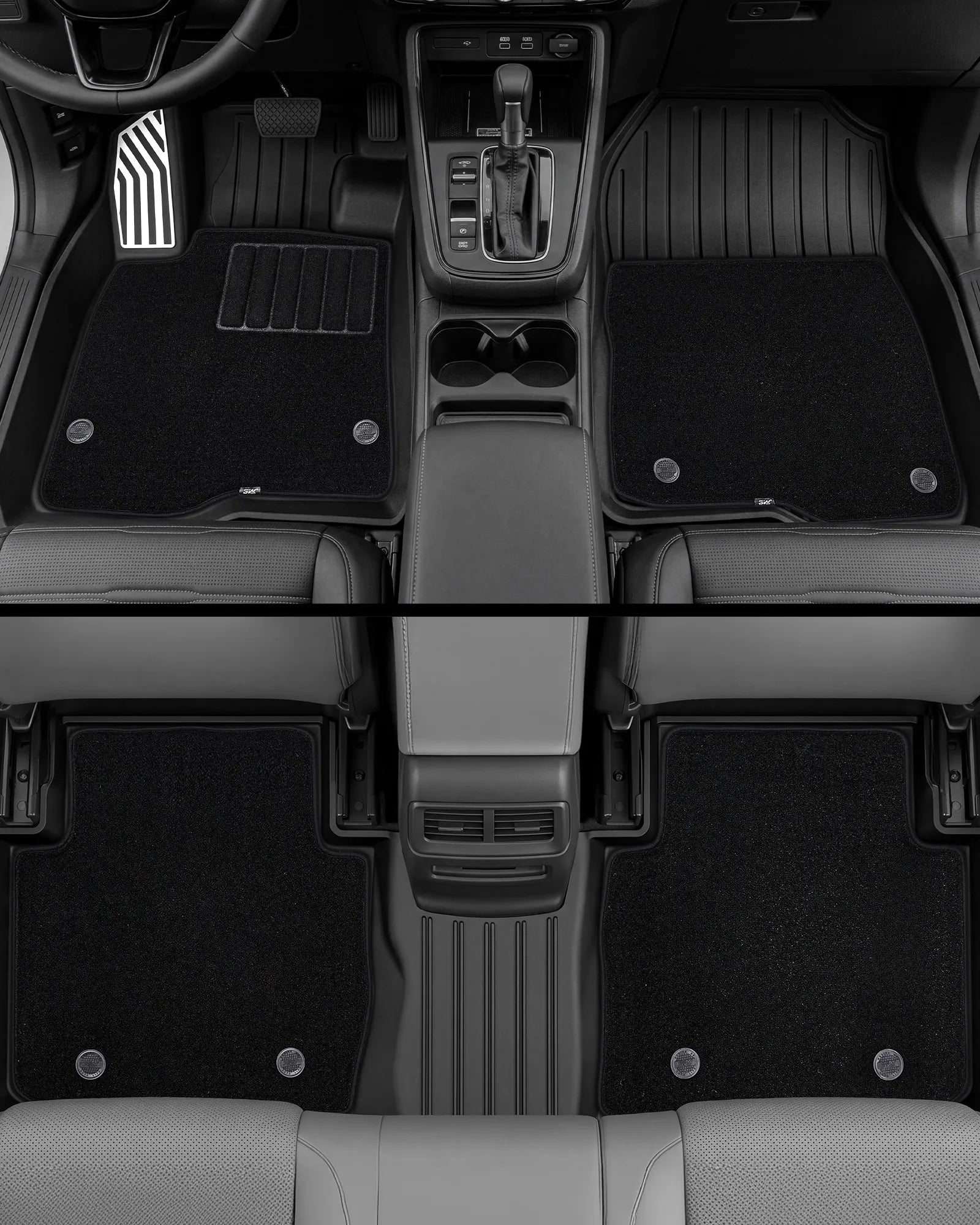 3W Floor Mats(with Metal Pedals) with Carpet & Cargo Liner Fit for Honda CR-V 2023 2024 2025 2026 TPE All Weather Waterproof Custom Fit Automotive Liners and Carpet for Honda CRV(Include Hybrid)