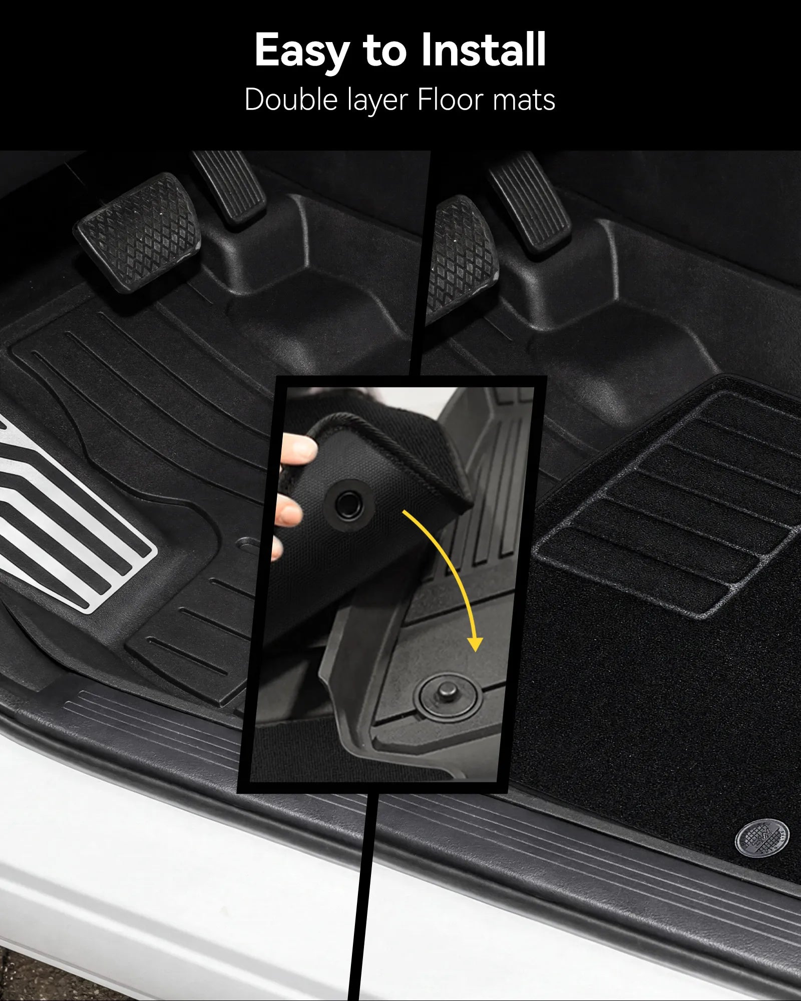 3W Floor Mats(with Metal Pedals) with Carpet & Cargo Liner Fit for Honda CR-V 2023 2024 2025 2026 TPE All Weather Waterproof Custom Fit Automotive Liners and Carpet for Honda CRV(Include Hybrid)