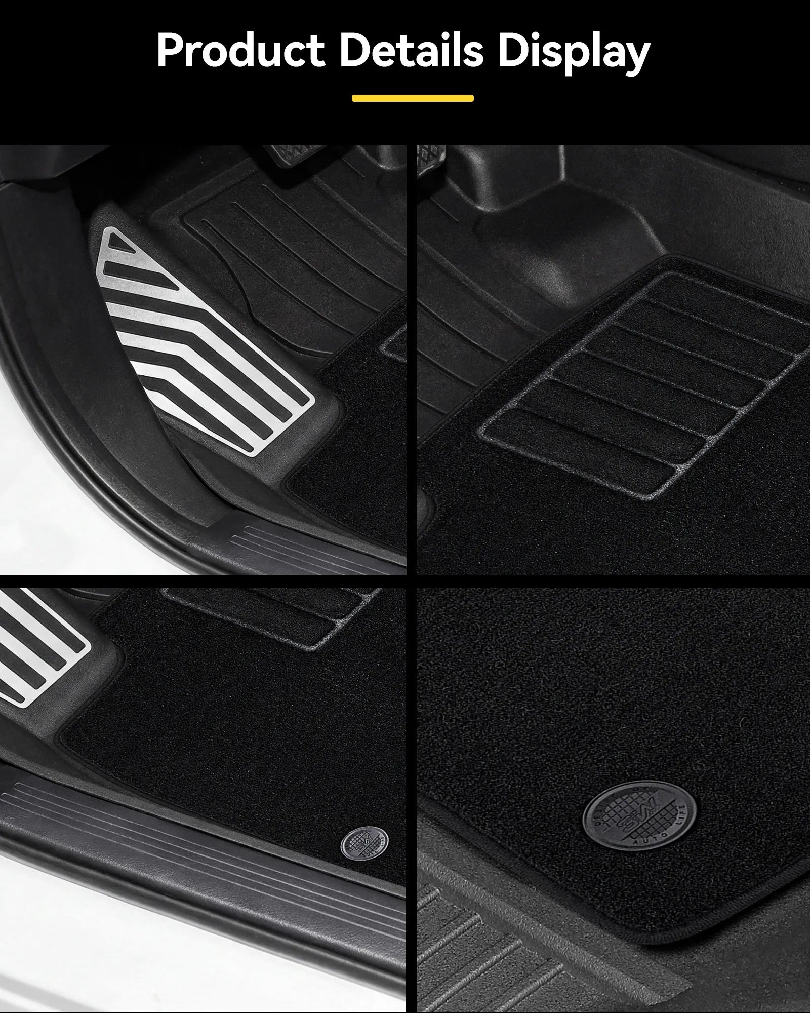 3W Floor Mats(with Metal Pedals) with Carpet & Cargo Liner Fit for Honda CR-V 2023 2024 2025 2026 TPE All Weather Waterproof Custom Fit Automotive Liners and Carpet for Honda CRV(Include Hybrid)