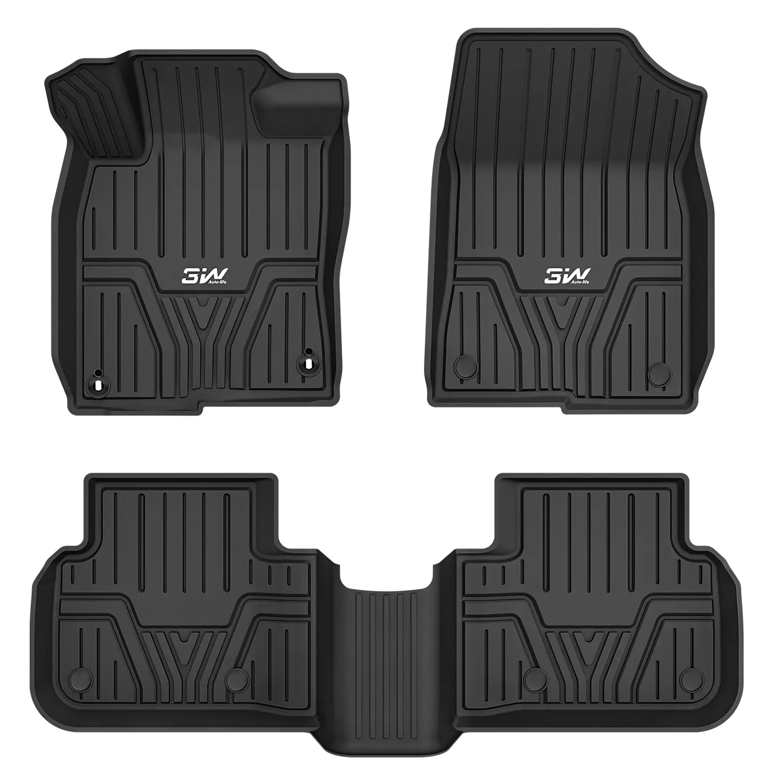 3D All Weather TPE Floor Mats Liner Set For 2022-2025 Honda Civic Sedan – Black, 2 Year Warranty