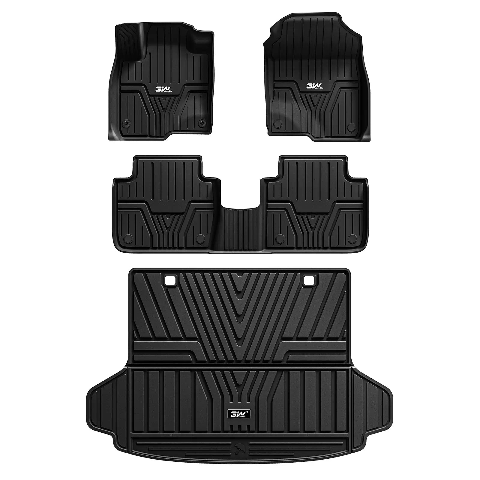 3W Honda HR-V 2023-2025 (Include Hybrid) Floor Mats / Trunk Mat Custom Mat TPE Material & All-Weather Protection Vehicles & Parts 3Wliners 2023-2025 HR-V 2023-2025 1st&2nd Row with Carpets+Trunk Mat
