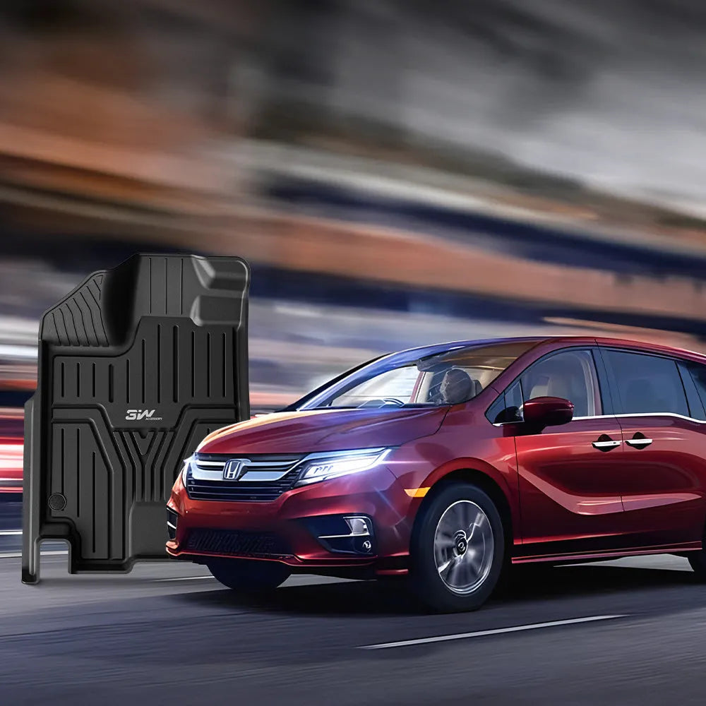 3W Honda Odyssey 2018-2025 Custom Floor Mats / Trunk Mat TPE Material ... Honda odyssey all weather floor mats