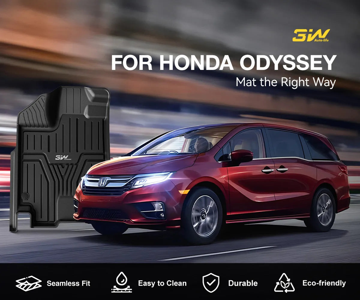 3W Honda Odyssey 2018-2025 Custom Floor Mats / Trunk Mat TPE Material ... 3W Honda Odyssey 2018-2025 Custom Floor Mats / Trunk Mat TPE Material ...