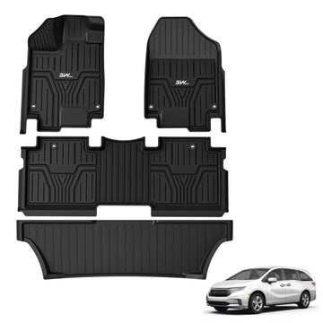 3W Honda Odyssey 2018-2025 Custom Floor Mats / Trunk Mat TPE Material & All-Weather Protection