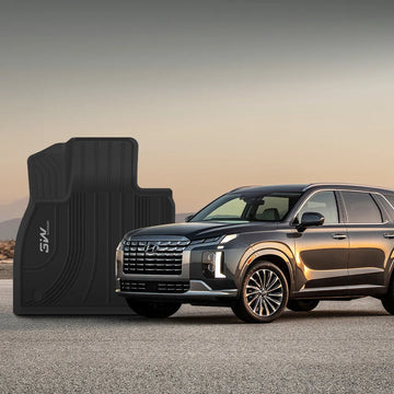3W Hyundai Palisade 2020-2025 Custom 8 Seat (Only for Bench Seat) Seat Floor Mats TPE Material & All-Weather Protection