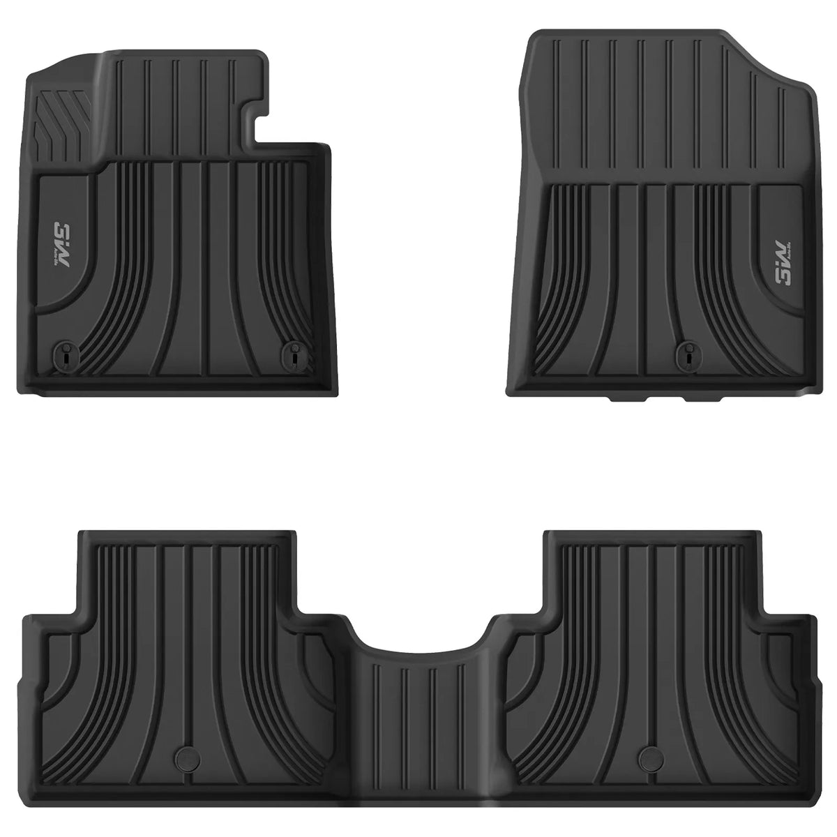 3W Floor Mats Fit 2021-2023 Hyundai Santa Fe Gas, TPE All-Weather
Custom Fit 1st & 2nd Row Liners, No Gaps No Odor, Black