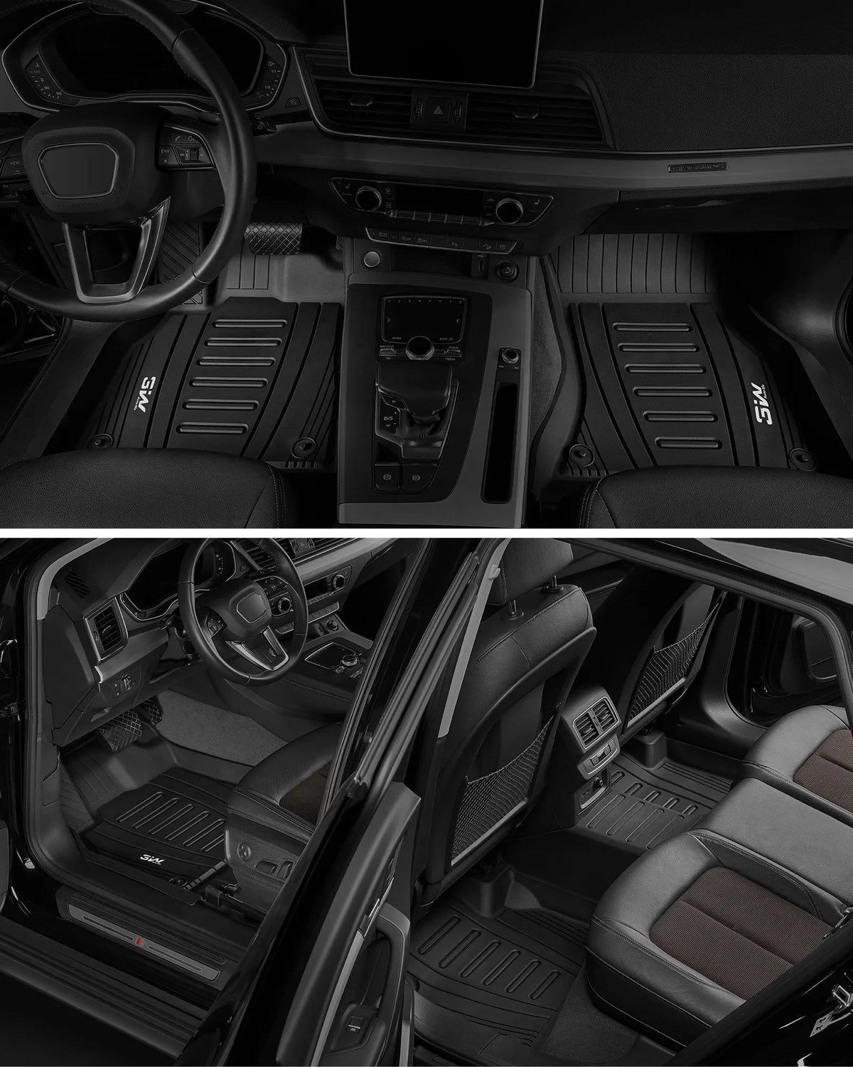 3W Floor Mats Fit 2021-2023 Hyundai Santa Fe Gas, TPE All-Weather
Custom Fit 1st & 2nd Row Liners, No Gaps No Odor, Black