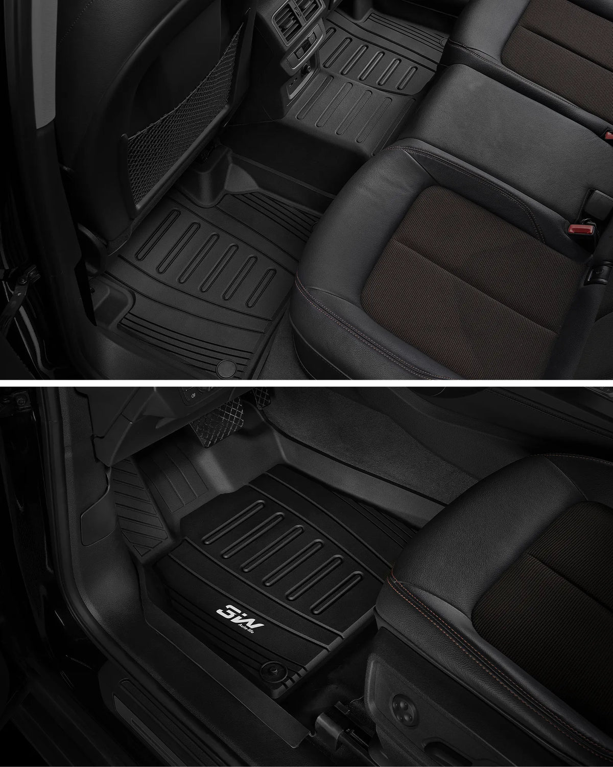 3W Floor Mats Fit 2021-2023 Hyundai Santa Fe Gas, TPE All-Weather
Custom Fit 1st & 2nd Row Liners, No Gaps No Odor, Black