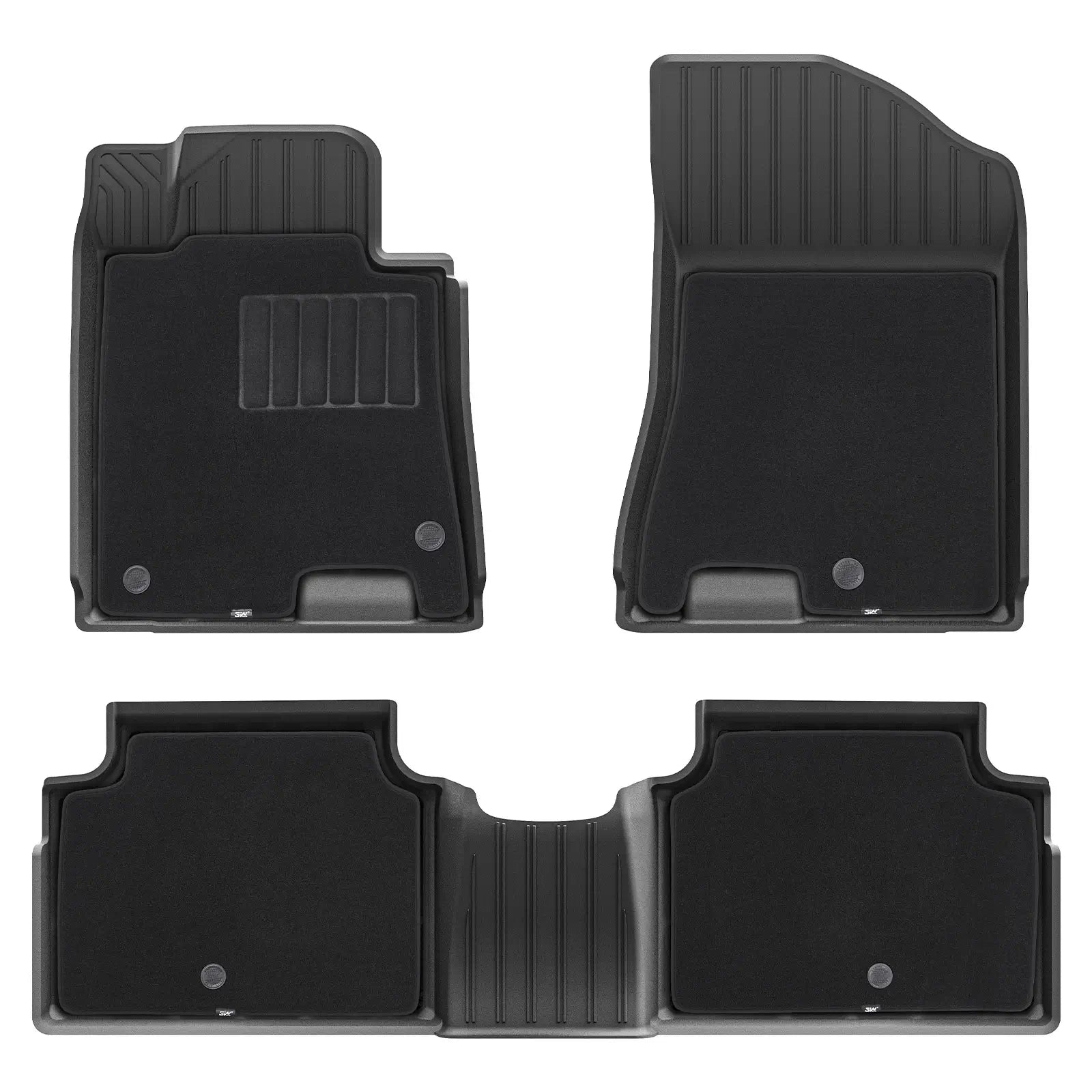 3W Hyundai Sonata 2020-2025 (Only for FWD Models) Custom Floor Mats Thorex™ All-Weather Protection - 3Wliners