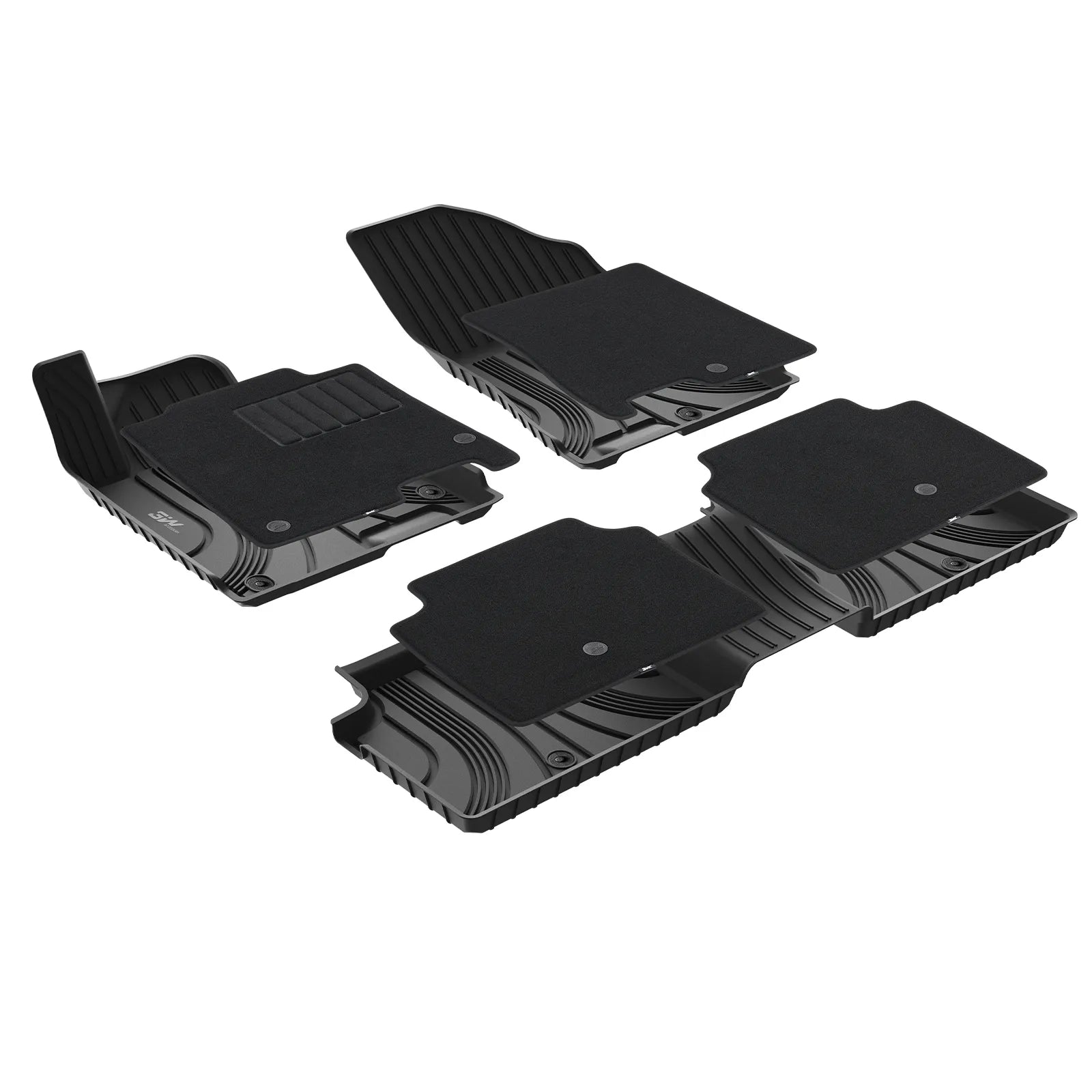 3W Hyundai Sonata 2020-2026 (Only for FWD Models) Custom Floor Mats with Double Layer Carpet Thorex™ All-Weather Protection - 3Wliners