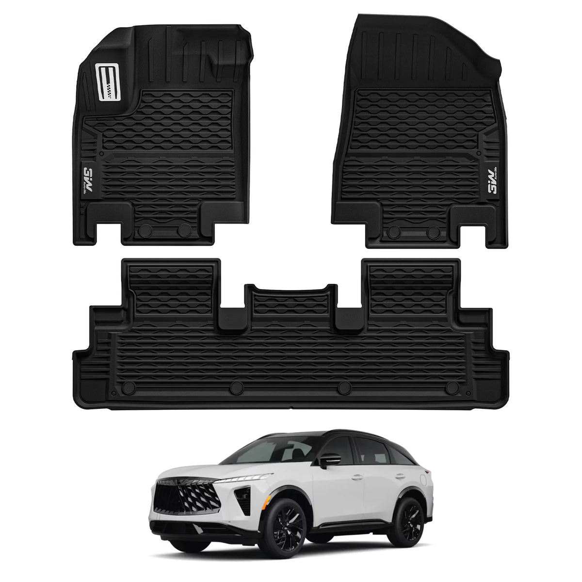 Floor Mats for Infiniti QX65, All Weather TPE Custom Fit Floor Liners, TPE Easy Clean Durable 1st-2nd Row Car Mats Car Accessories, with Metal Pedals,Black