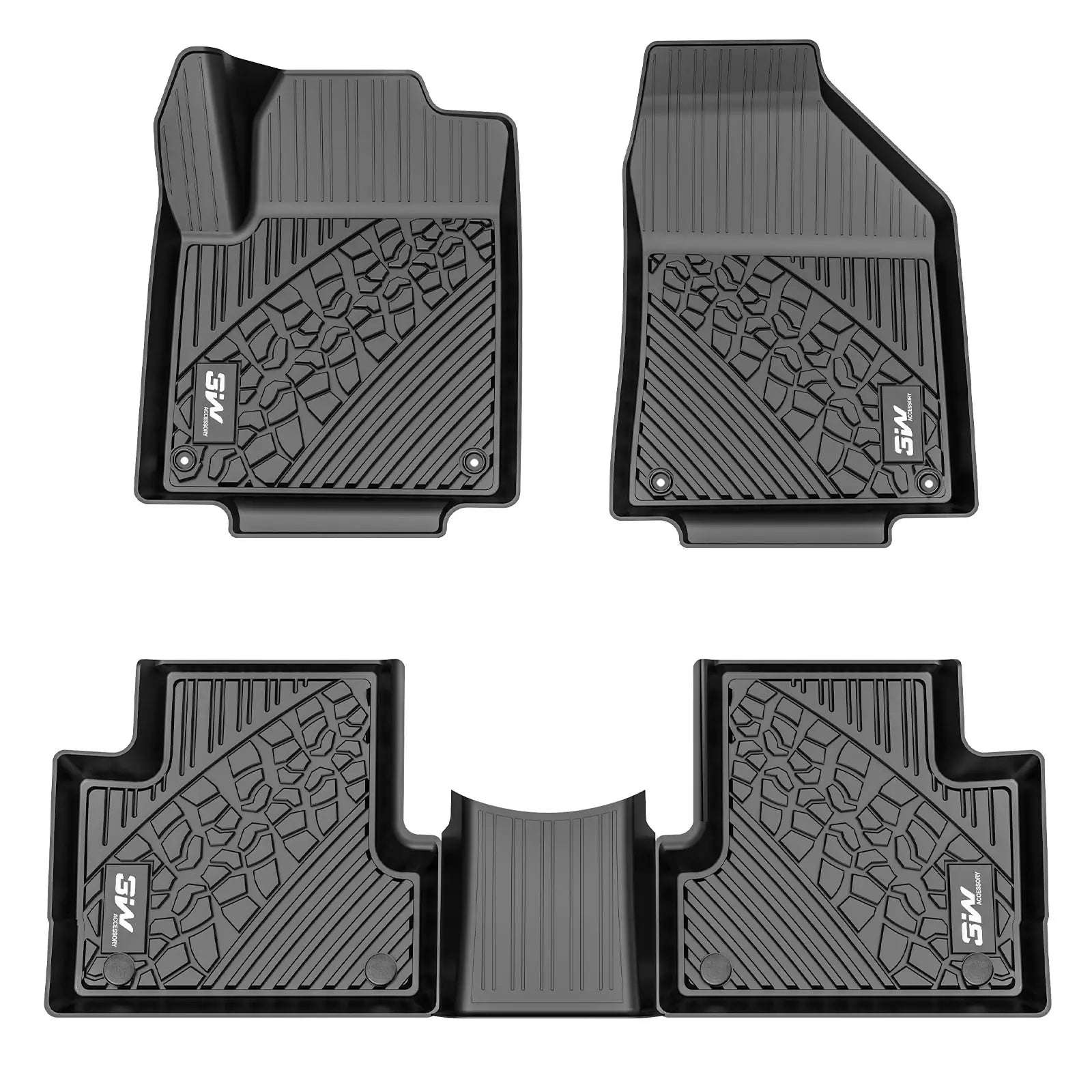 Jeep Cherokee 2015-2023 Custom Floor Mats / Trunk Mat TPE Material & All-Weather Protection 3Wliners 2015-2023 Cherokee 2015-2023 1st&2nd Row Mats (TPE)