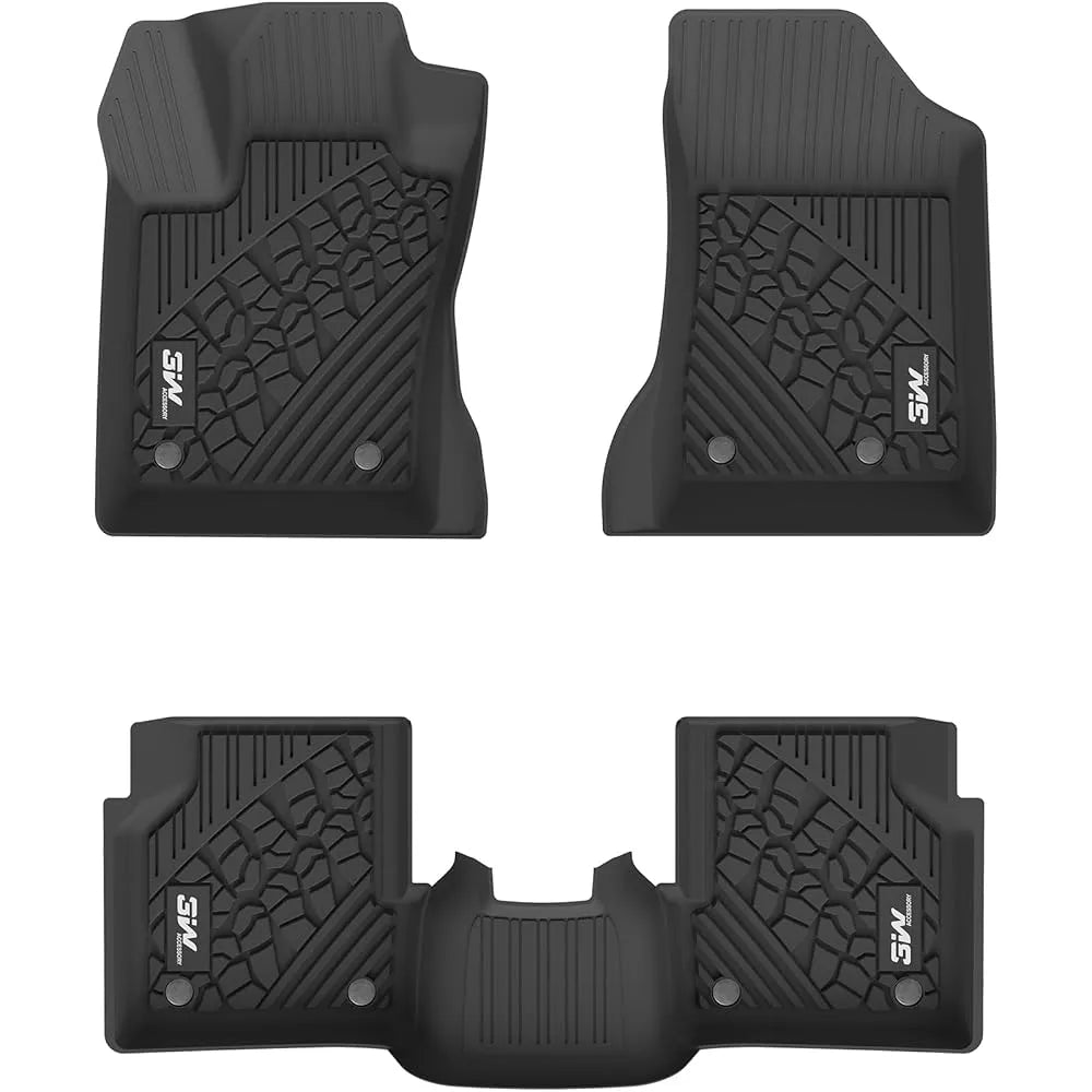 3W Floor Liners For Ford F250 F350 F450 F550 Super Duty 2017-2024 Crew Cab With Under-Seat Storage