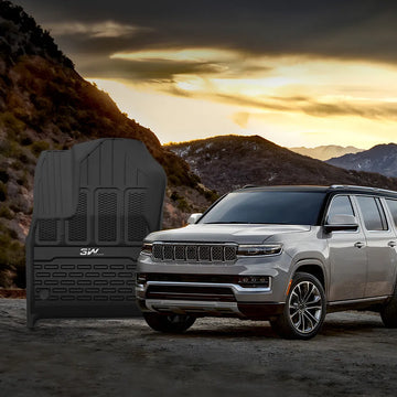 3W Jeep Grand Wagoneer 2022-2024 Custom 7 seat Floor Mat Trunk Mat TPE Material & All-Weather Protection
