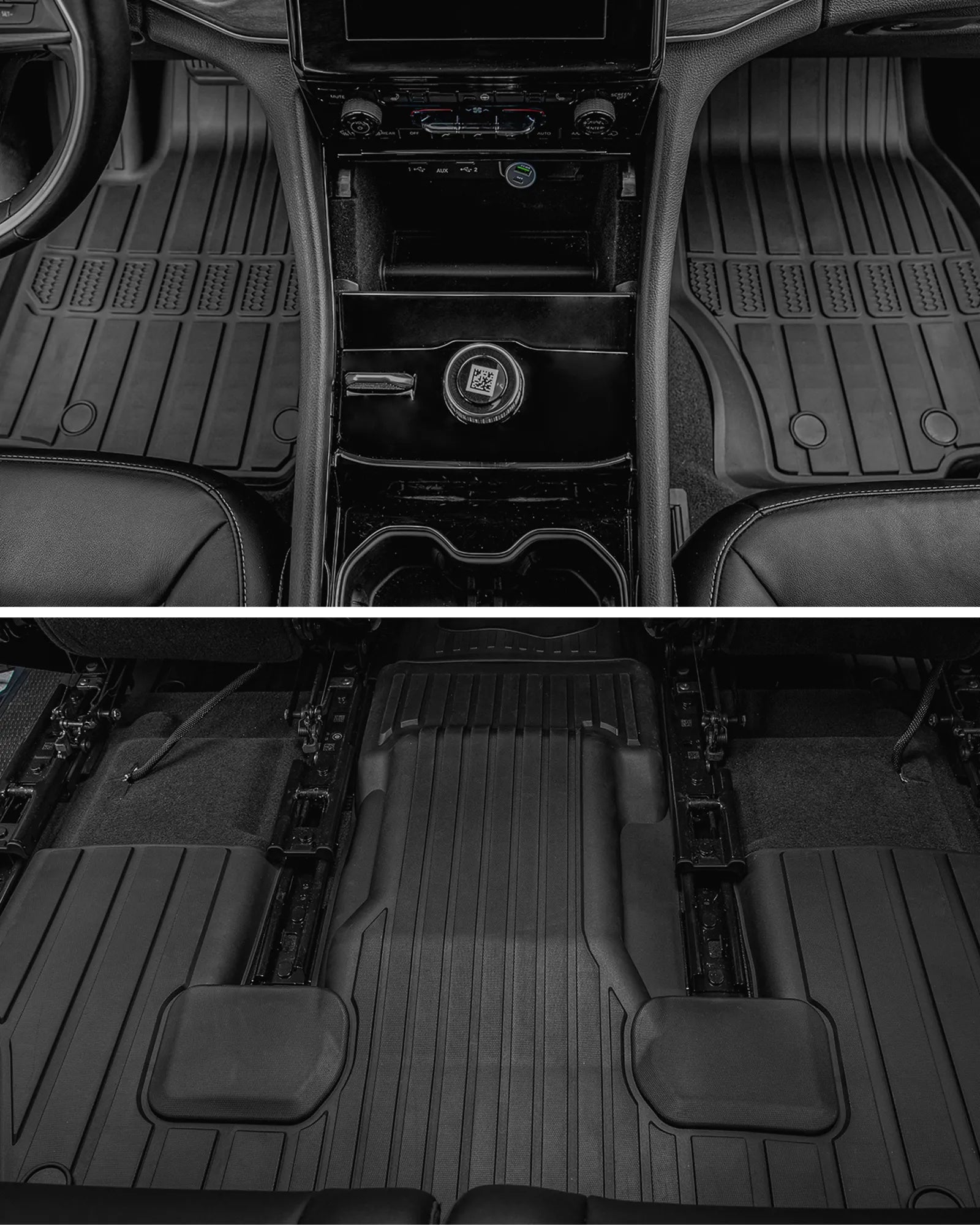 3W Floor Mats Fit for Jeep Grand Wagoneer/Grand Wagoneer L 2022-2025 2026 8 seat (Not Fit for 7 seat), All Weather TPE Floor Liner for 1-3 Rows Full Set Car Mats Black