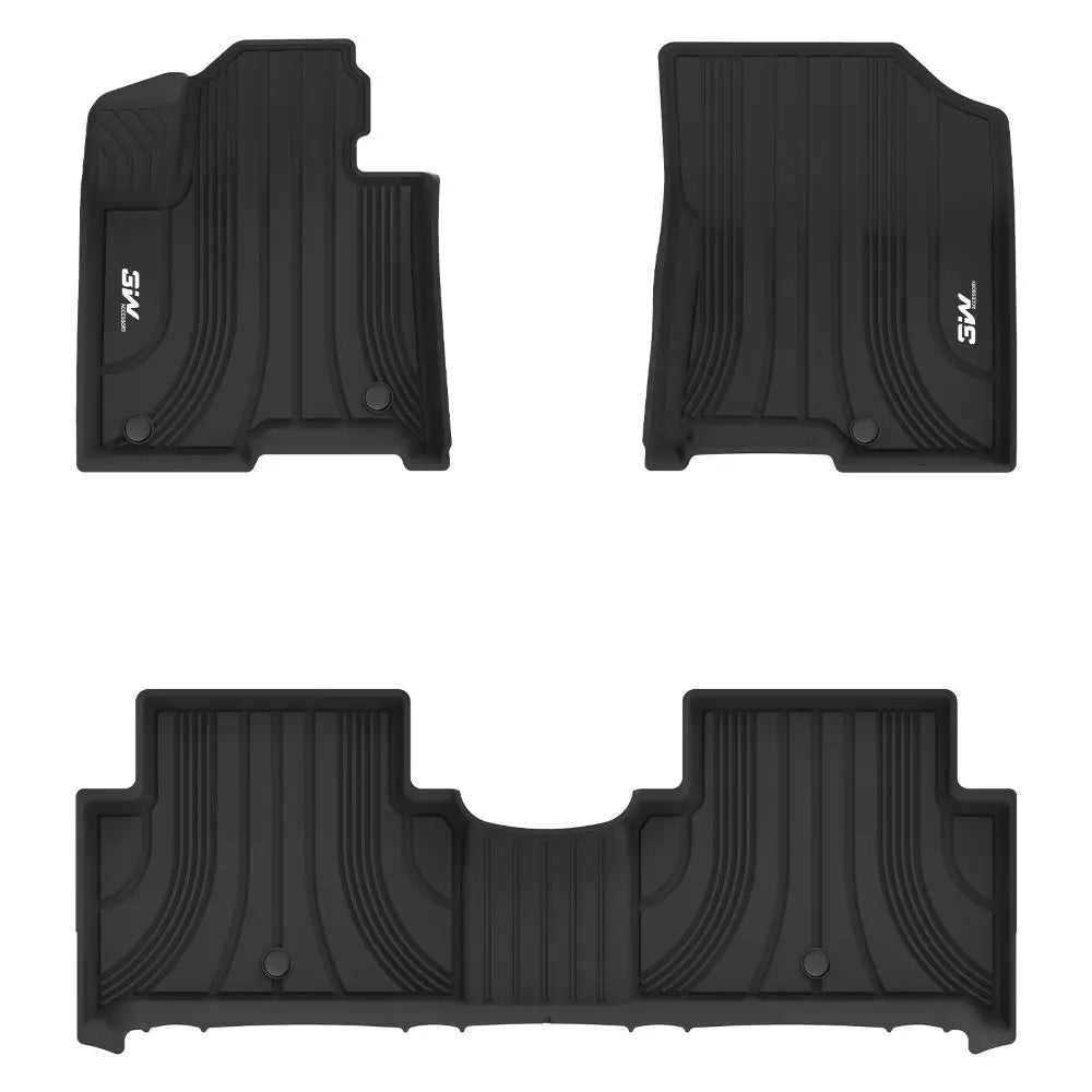 3W Kia Sorento 2021-2025 (Not fit Hybrid) Custom Floor Mats TPE Material & All-Weather Protection  3Wliners 2021-2025 Sorento 2021-2025 1st&2nd Row Mats