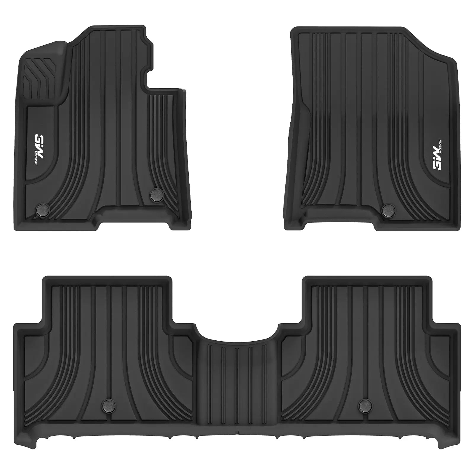 3W Kia Sorento 2021-2024 (Not fit Hybrid) Custom Floor Mats TPE Material & All-Weather Protection  3Wliners 2021-2024 Sorento 2021-2024 1st&2nd Row Mats