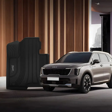Tappetini Bagagliaio Per Kia Sorento 2021-2024 Modelli Benzina | Set Cofano E Cargo In TPE Morbido Antiscivolo | Su Misura 3D All Weather