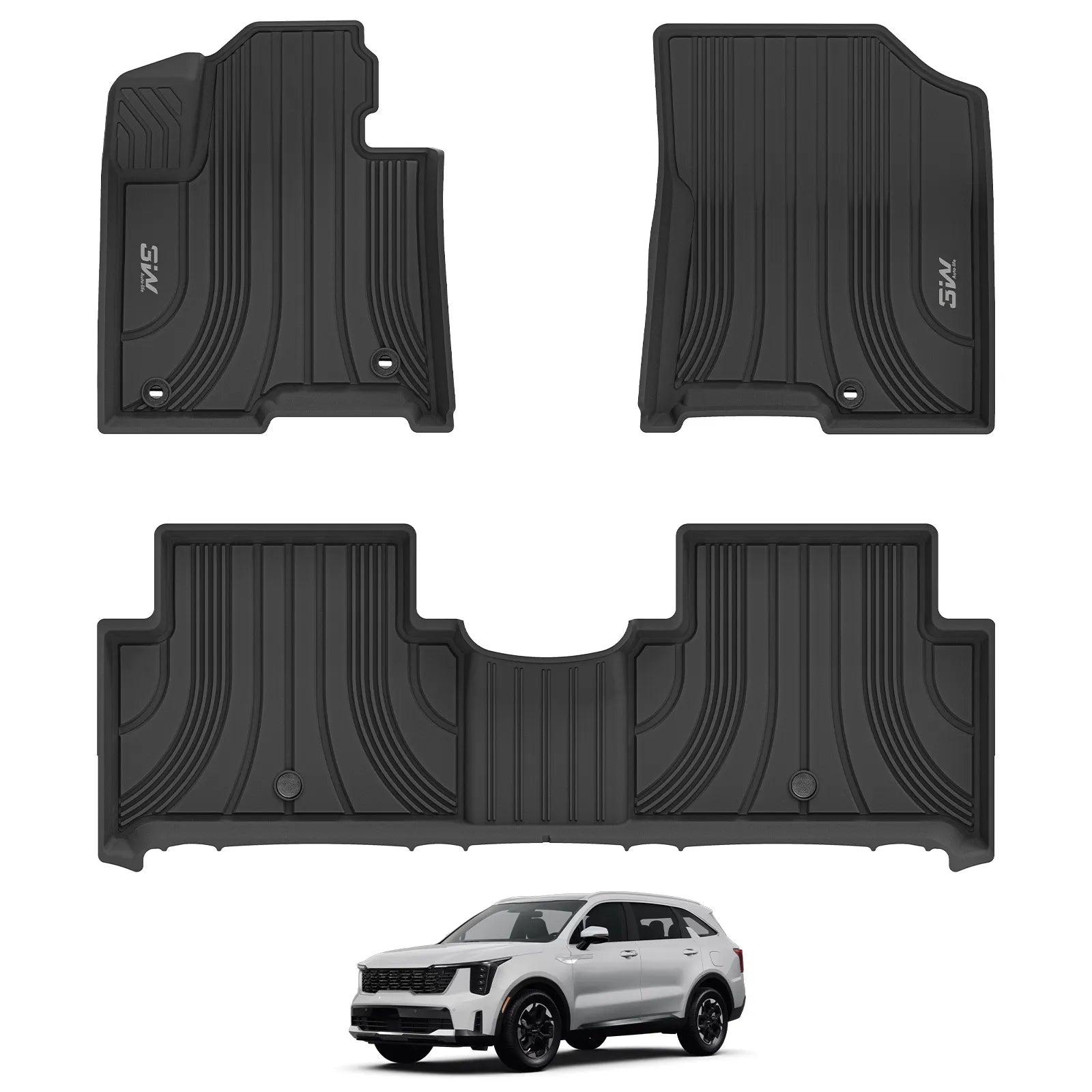 3W Kia Sorento 2021-2026 (Only fit Hybrid) Custom Floor Mats Thorex™ All-Weather Protection - 3Wliners