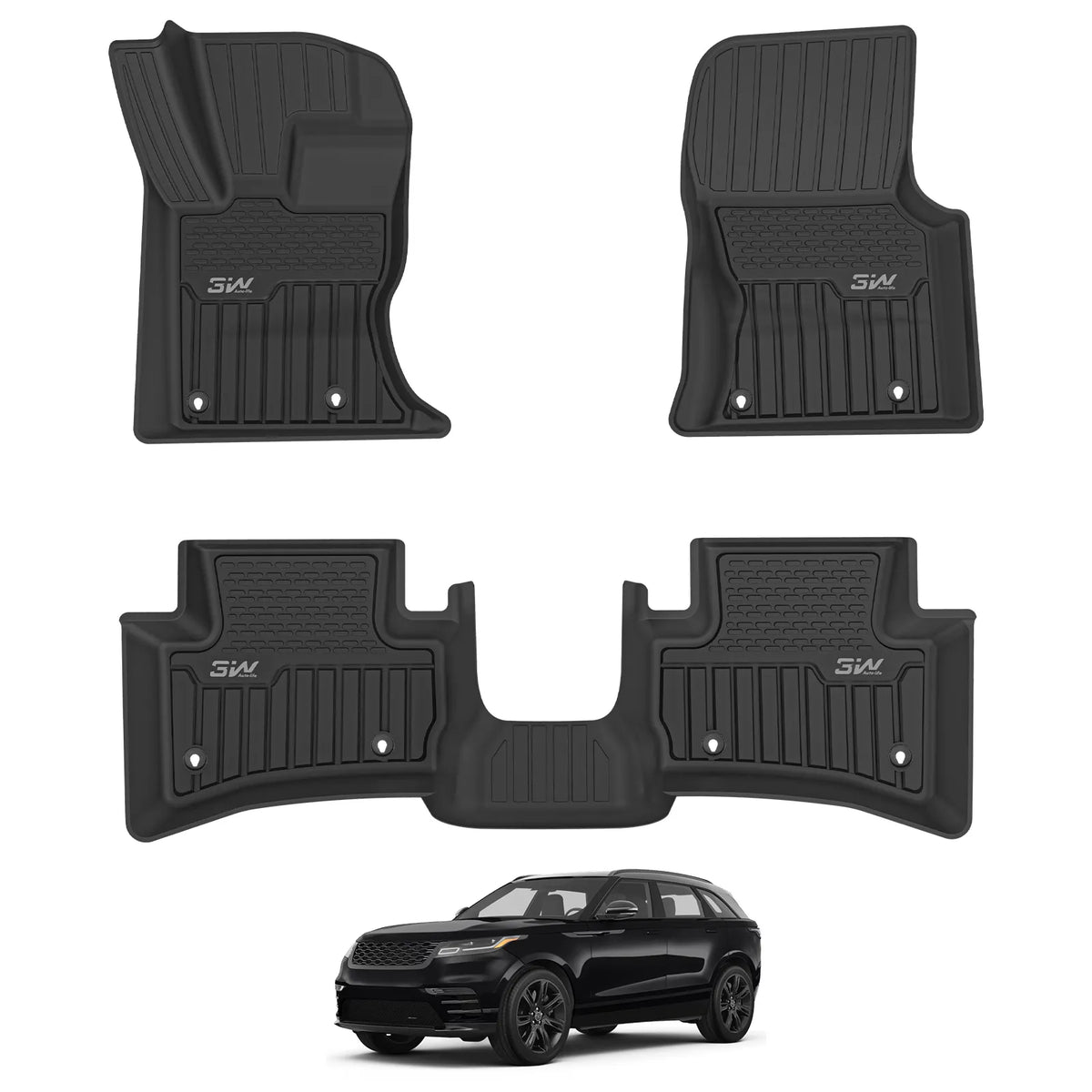 TPE Floor Mats for Jaguar F-pace & Land Rover Range Rover Velar 2017-2026 Custom Fit, Heavy Duty Mats, Anti-Slip, Non-Slip, Easy To Clean, Durable, Waterproof Protection