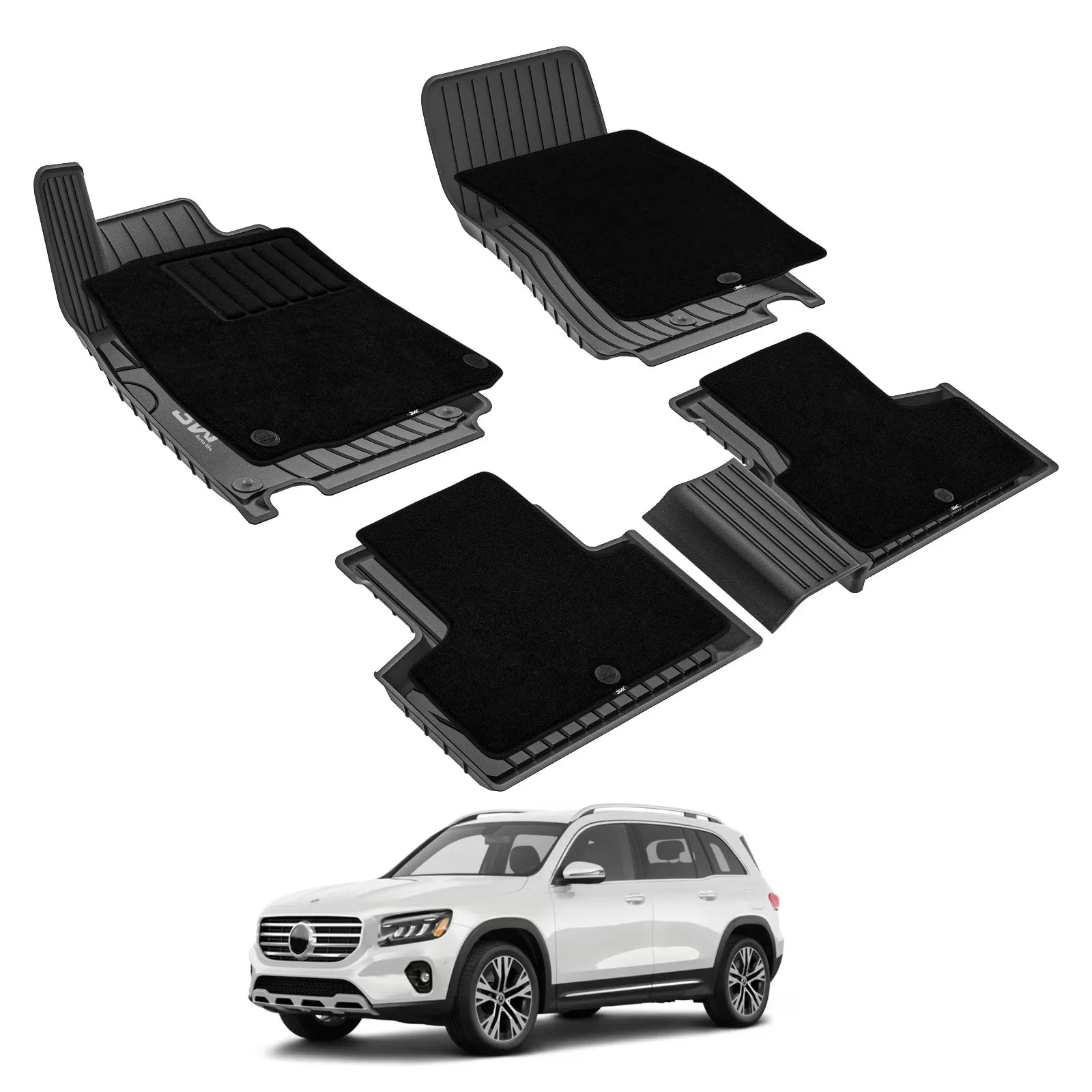 3W Mercedes-Benz GLB 2020-2025 Custom Floor Mats TPE Material with Double Layer Carpet & All-Weather Protection Vehicles & Parts Car Accessories 3Wliners