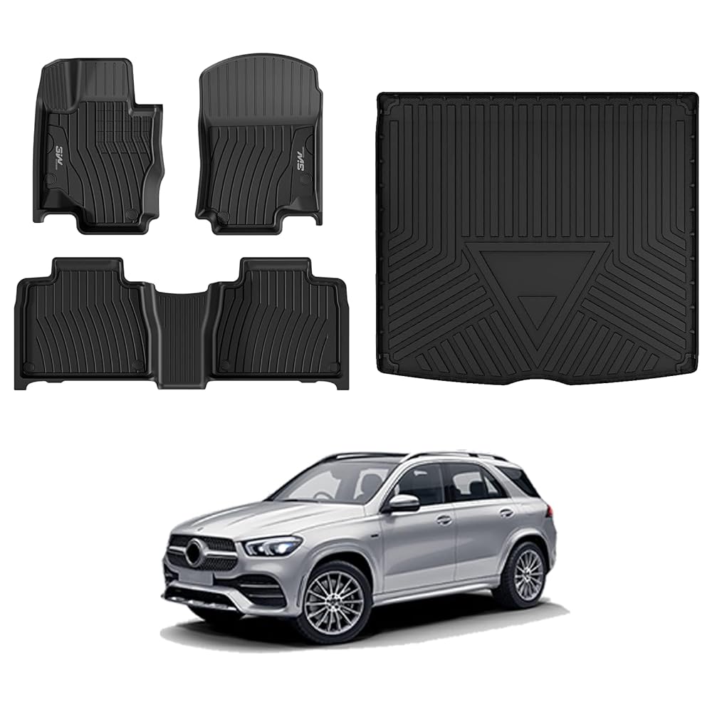 3W Mercedes-Benz GLE 2020-2025 (Not Fit Coupe) Custom Floor Mats / Trunk Mat TPE Material & All-Weather Protection