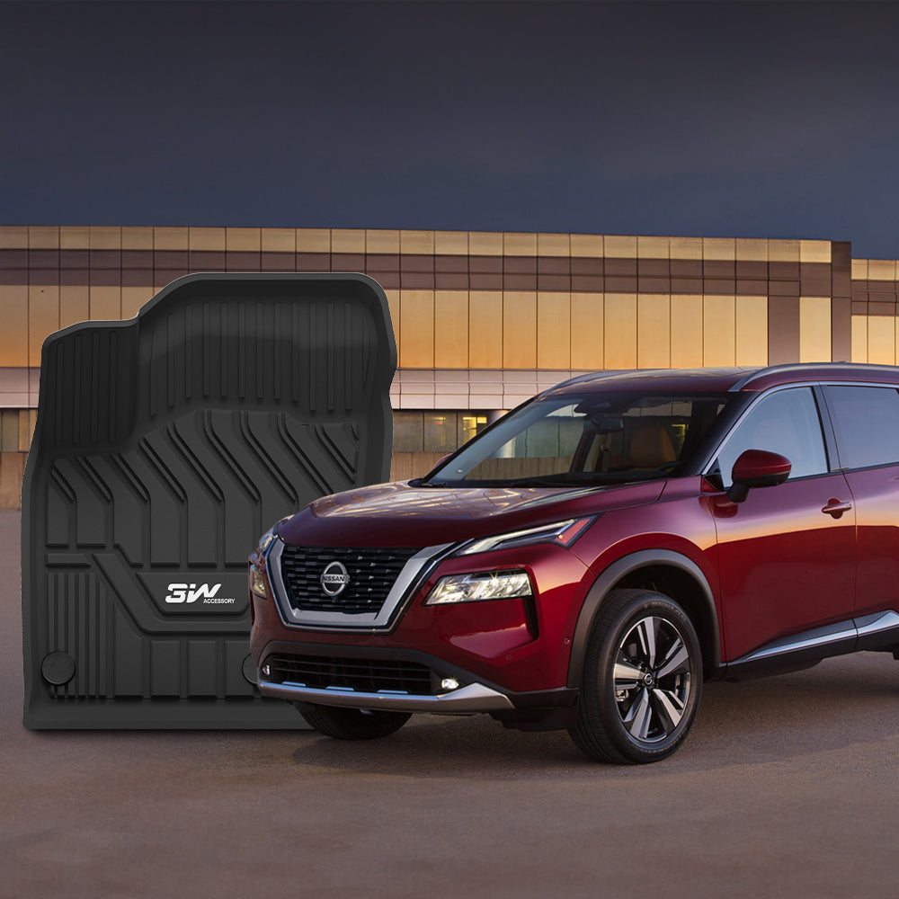3W Nissan Rogue 2021-2024 (NOT for Sport) Custom Floor Mats TPE Material & All-Weather Protection Vehicles & Parts 3Wliners   