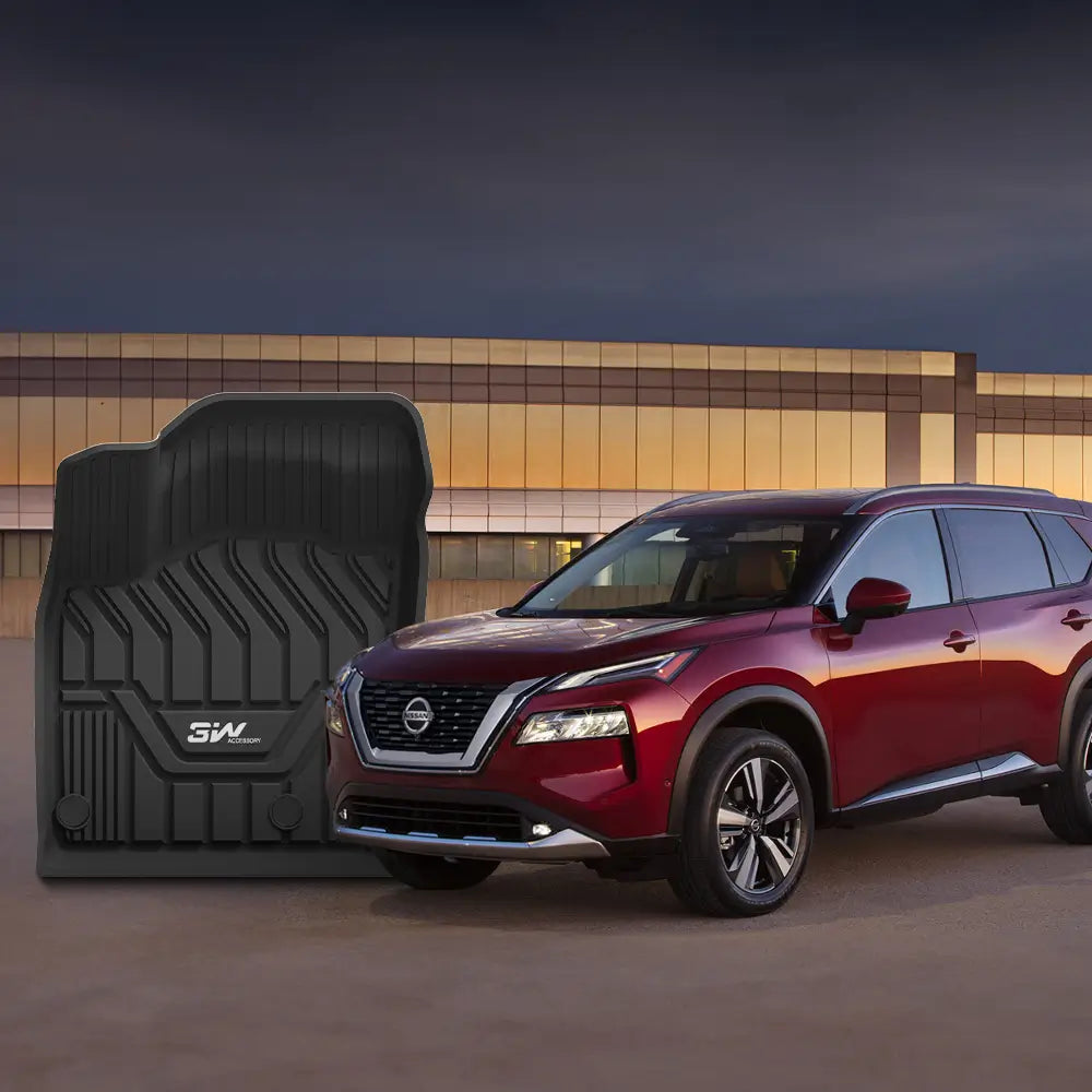 3W Nissan Rogue 2021-2024 (NOT for Sport) Custom Floor Mats TPE Material & All-Weather Protection Vehicles & Parts 3Wliners   