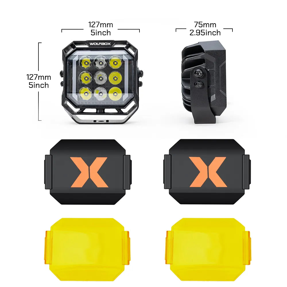 NomadRover 5" off-road LED pod mounted on vehicle A-pillar.