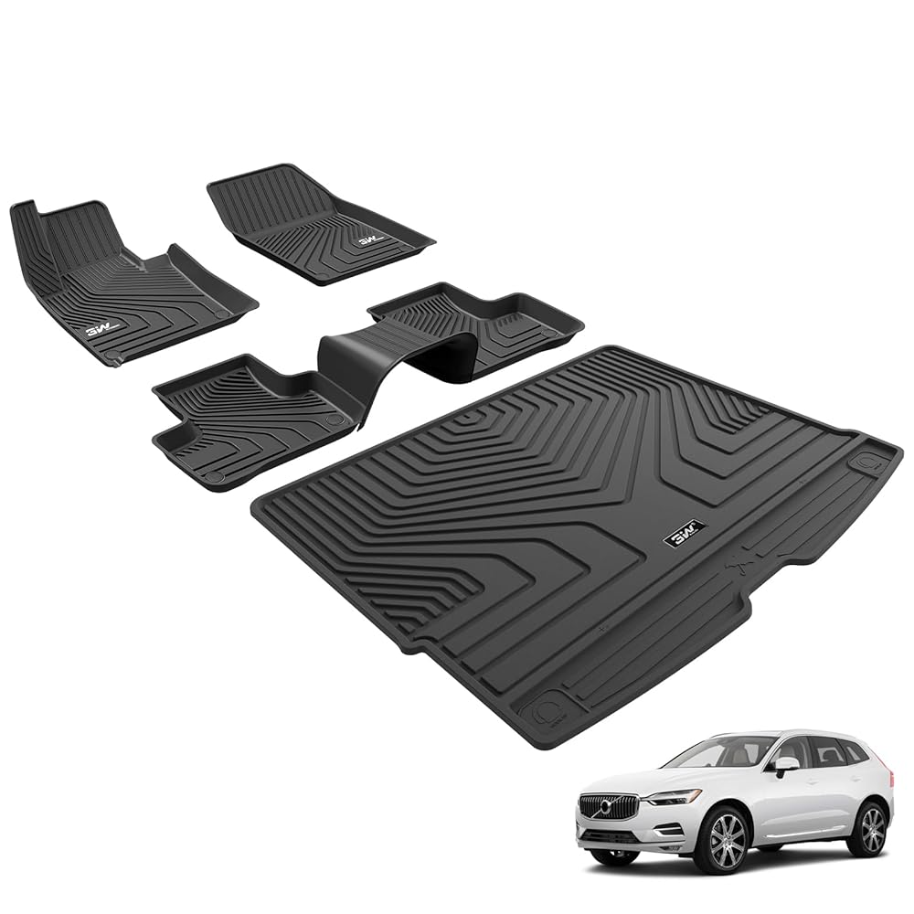 3W Porsche Macan 2014-2025 Custom Floor Mats / Trunk Mat TPE Material & All-Weather Protection Vehicles & Parts 3Wliners 2014-2025 Macan 2014-2025 1st&2nd Row + Trunk Mat