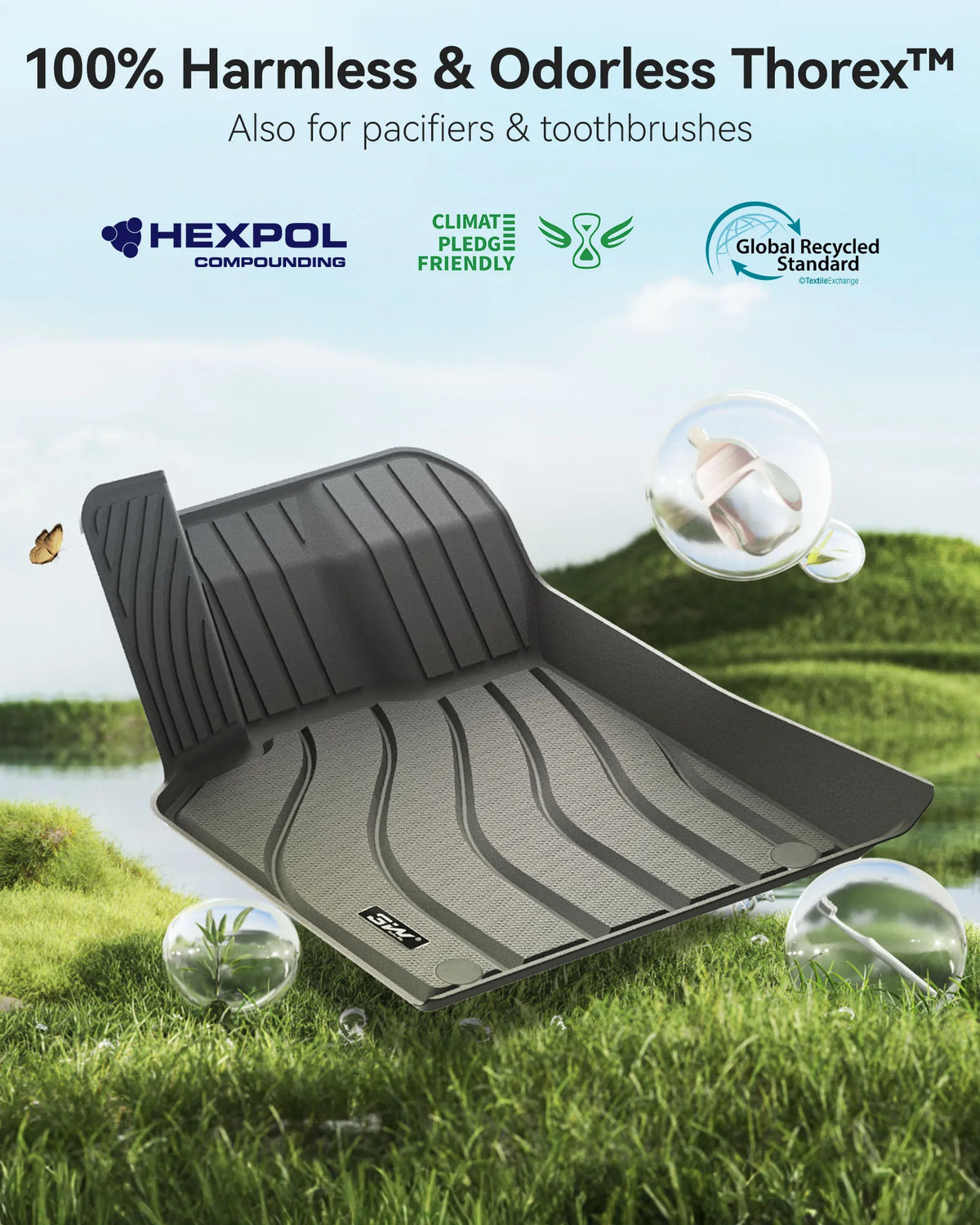 3W Floor Mats & Cargo Mat Porsche Macan S/Turbo/S Diesel/GTS (Not for EV), Max Surface Coverage, Safety Comes First, Easy Installation, Anti-Slip, Easy To Clean, All Weather, Durable TPE Car Mats