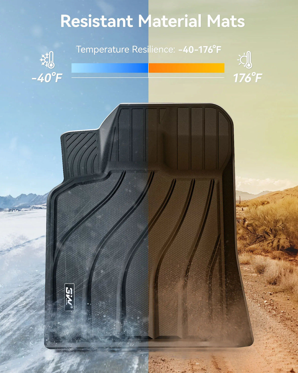 3W Floor Mats & Cargo Mat Porsche Macan S/Turbo/S Diesel/GTS (Not for EV), Max Surface Coverage, Safety Comes First, Easy Installation, Anti-Slip, Easy To Clean, All Weather, Durable TPE Car Mats