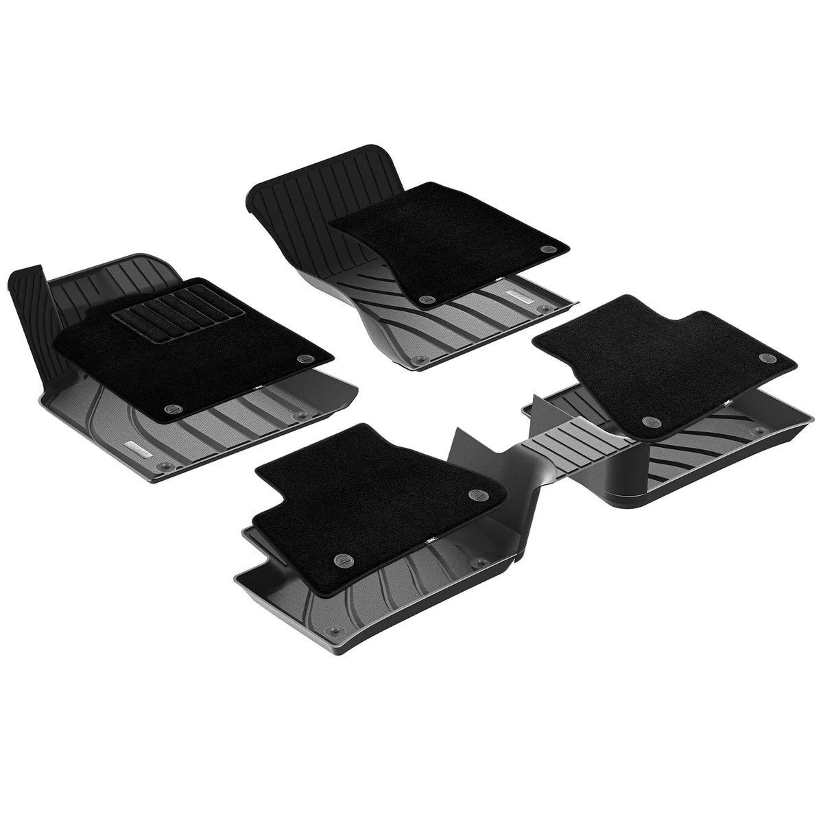 3W Floor Mats with Double-layered Carpet for Macan S/Turbo/S Diesel/GTS (Not for EV), Max Surface Coverage, Safety Comes First, Easy Installation, Anti-Slip, Easy To Clean, All Weather, Durable TPE Car Mats with Detachable Carpet