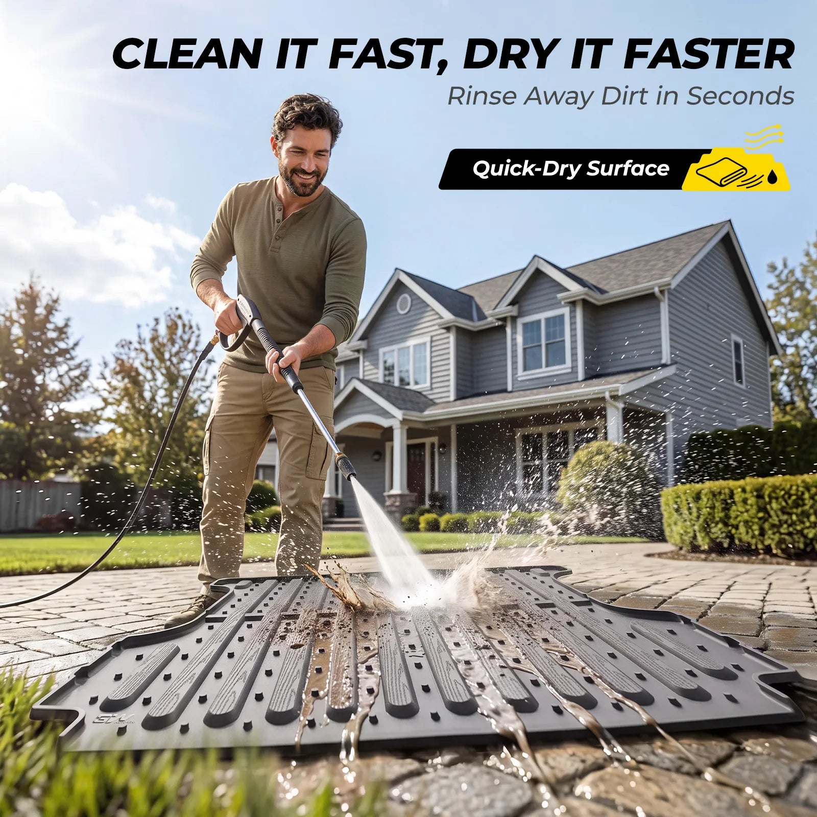 Custom Truck Bed Mat for Dodge Ram 1500/1500 RHO TPE Heavy-Duty All-Weather Liner Fits 5.7 FT / 67.4 Inches Short Bed, Blocks Mud & Spills, Not for Rambox
