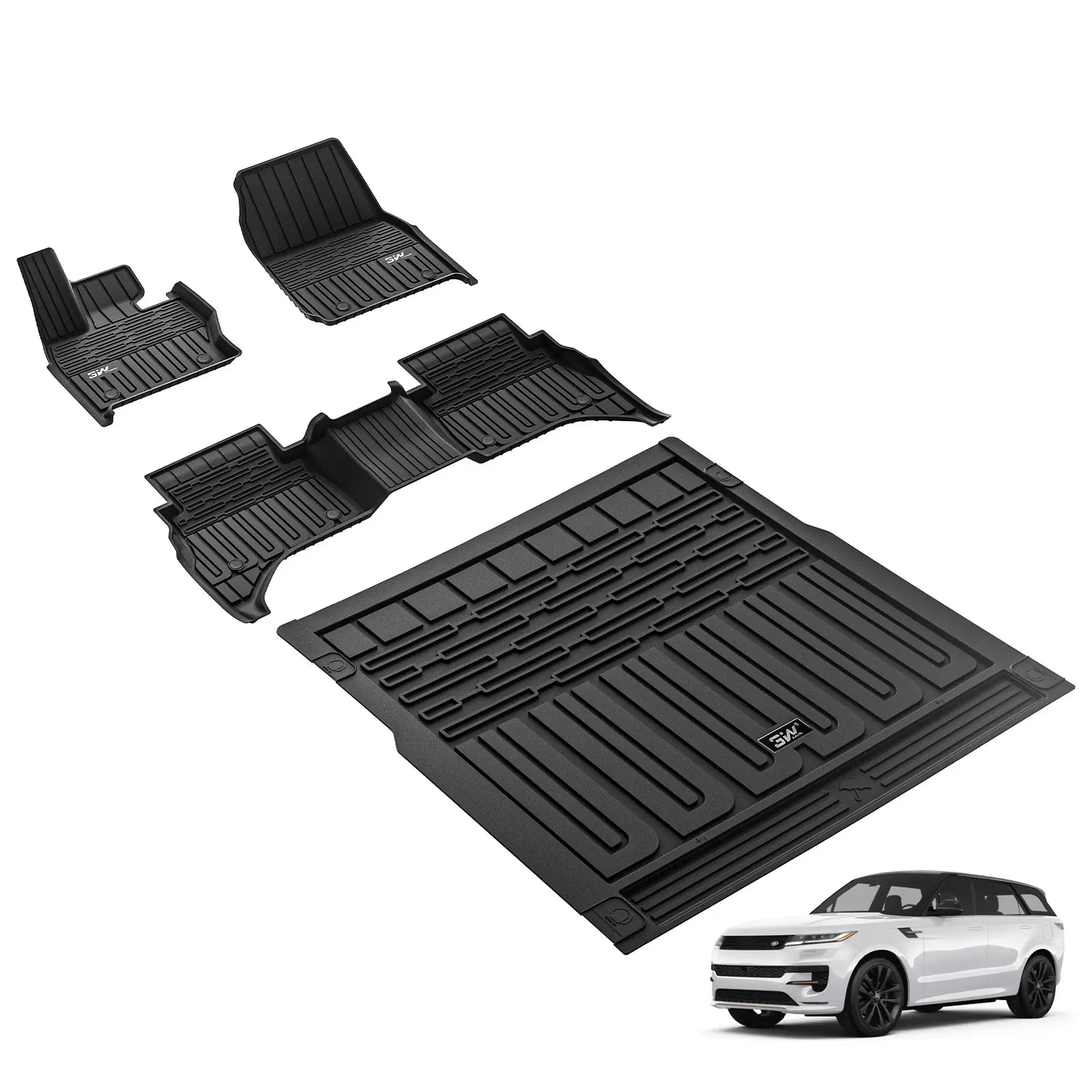 3W Land Rover/Range Rover Sport 2023-2024 Custom Floor Mats / Trunk Mat TPE Material & All-Weather Protection Vehicles & Parts 3Wliners   