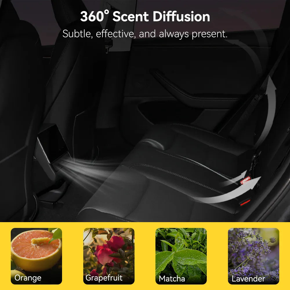 Rear Car Air Vent Freshener  For Tesla Model 3 Highland 2024-2025/ Y Juniper 2025-2026 Damage-Free Installation, OEM-Matched Fit, Long-Lasting Fragrance