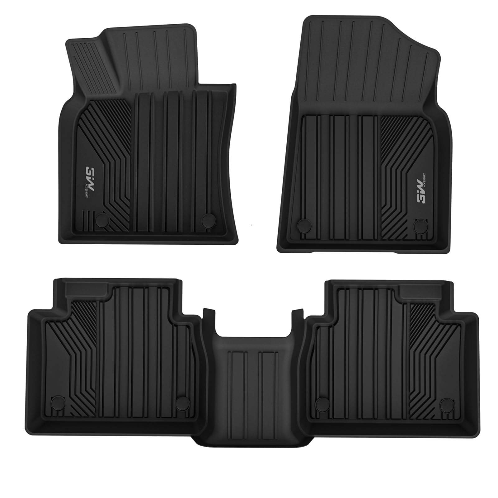 3W Toyota Camry 2018-2024 FWD (Not for Hybrid or AWD) Custom Floor Mats TPE Material & All-Weather Protection Vehicles & Parts 3Wliners 2018-2024 Camry 2018-2024 1st&2nd Row Mats