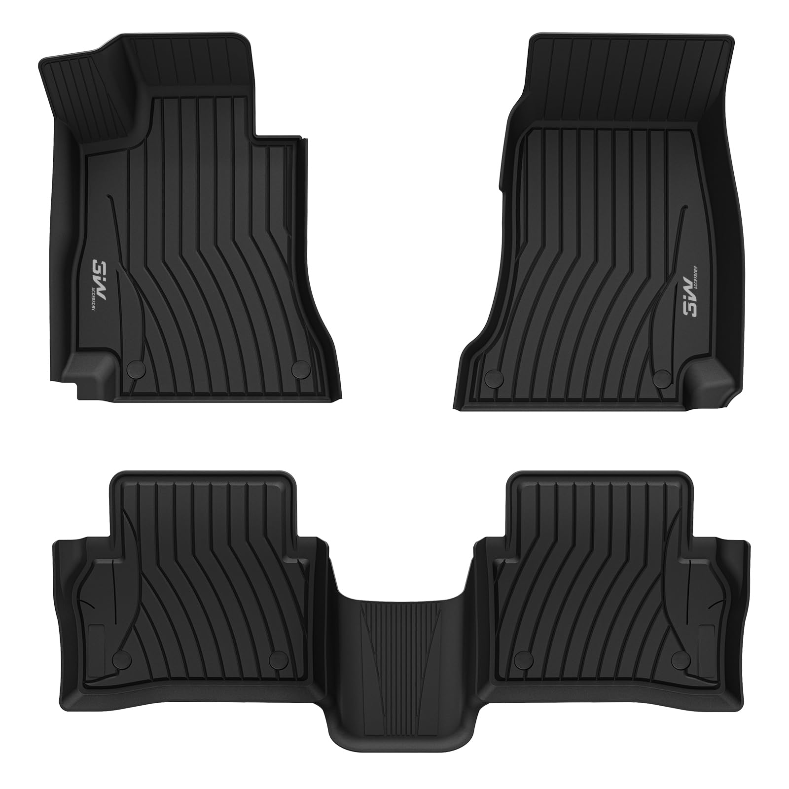 3W Mercedes-Benz E-Class 2017-2022 Custom Floor Mats TPE Material & All-Weather Protection Vehicles & Parts 3Wliners 2017-2022 E-Class 2017-2022 1st&2nd Row Mats