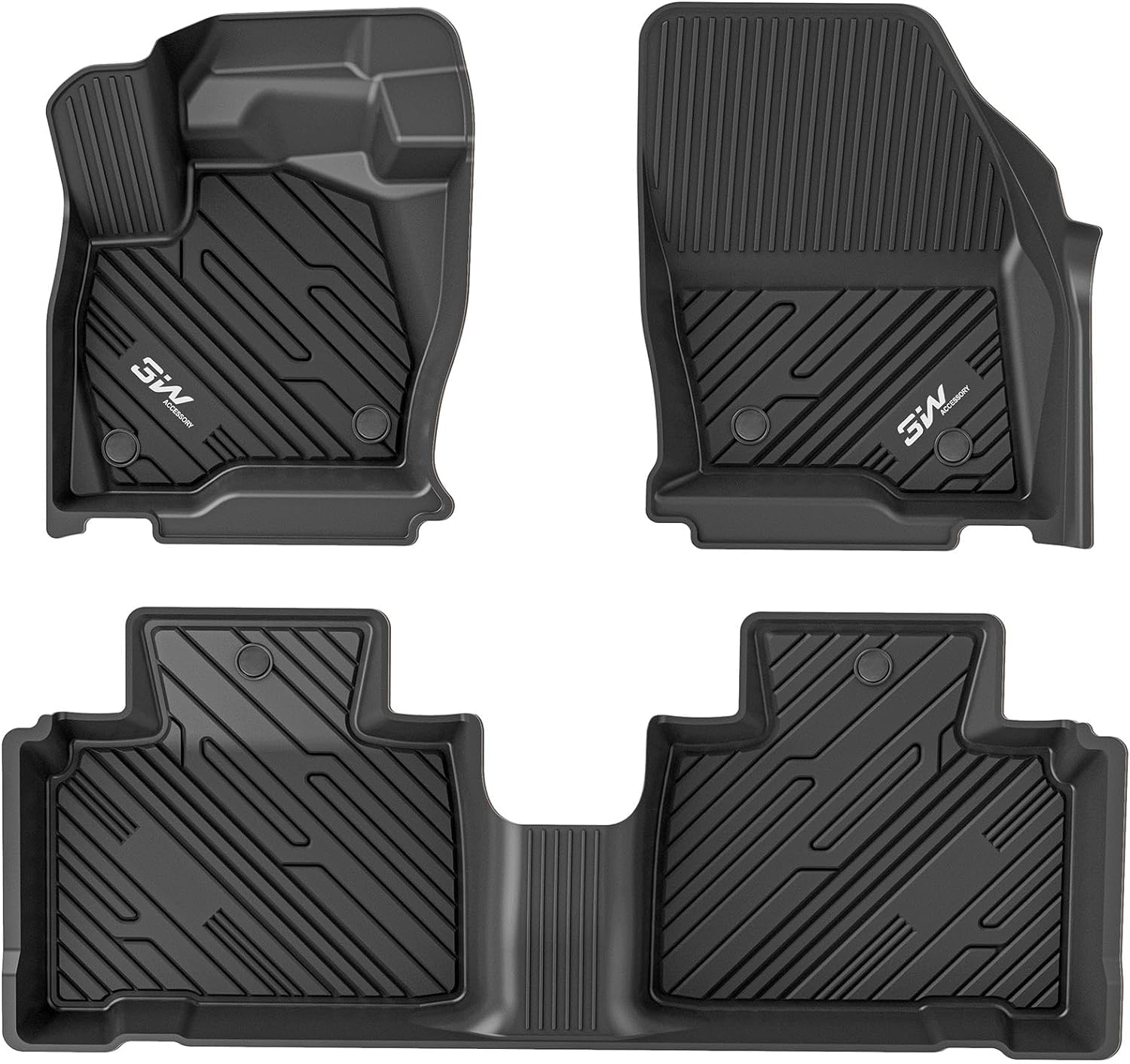 3W Ford Edge 2015-2024 Custom Floor Mats TPE Material & All-Weather Protection Vehicles & Parts 3Wliners 2015-2024 Edge 2015-2024 1st&2nd Row Mats