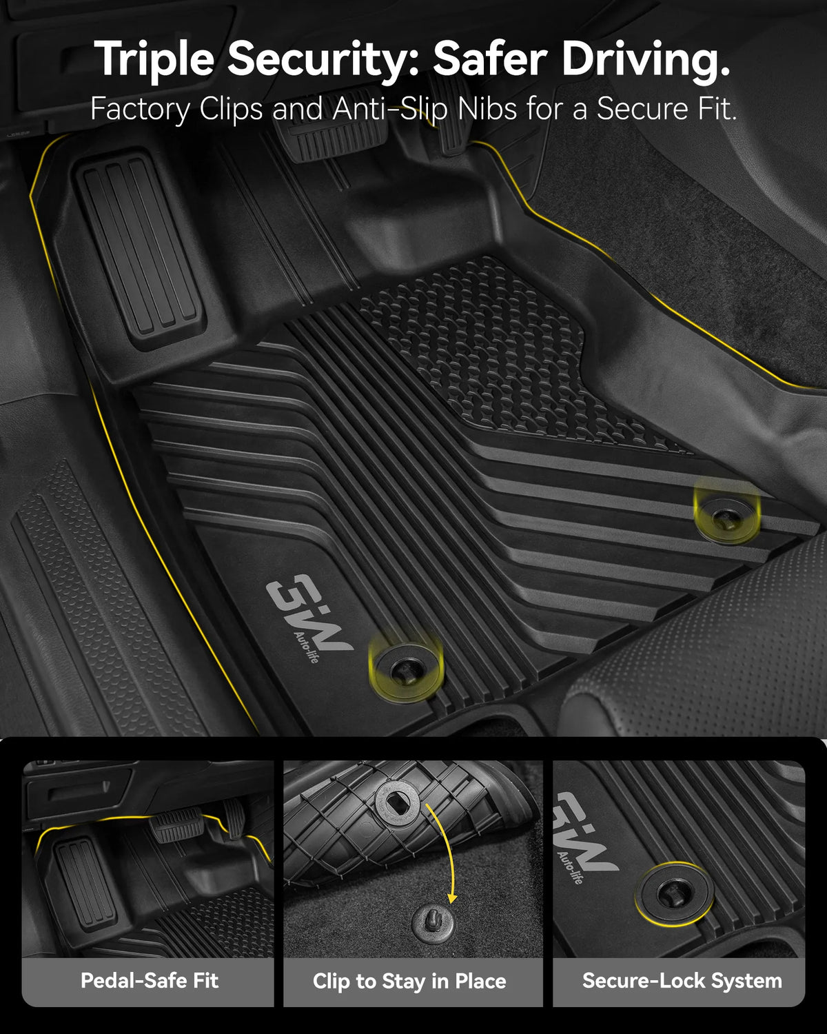 Floor Mats Full Set for 2027 2026 Subaru Outback, Floor Mats Cargo Liner Backrest Mats, All Weather TPE Custom Fit Easy Clean Durable Floor Liners, Car Accessories, Black