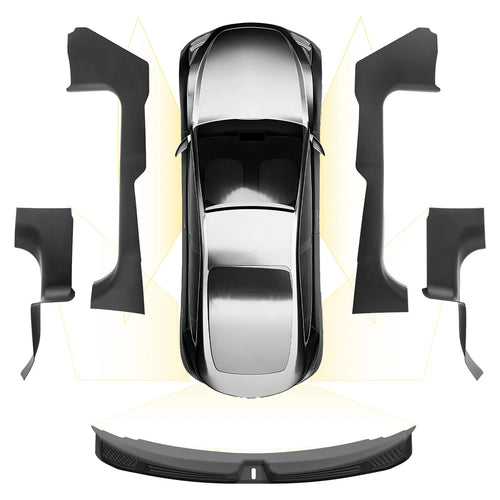 3W Tesla Model 3 Highland 2024-2026 Door Sill Protector 5PCS Trunk Sill Guards Full Protection
