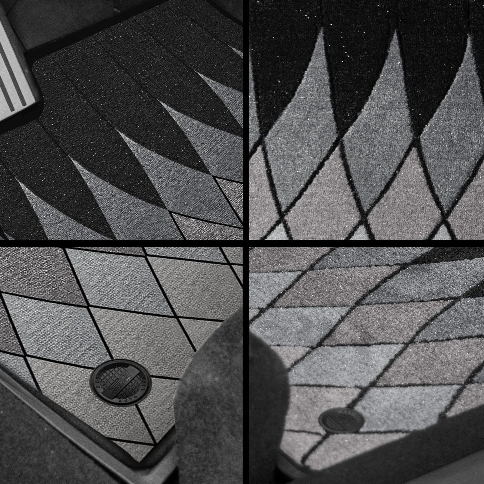 3W Tesla Model Y Juniper Floor Mats, 9PCS with Double Layered Carpets, New Astro Grid Design Carpet, Mental Pedal, Double Layer, 2025 2026 Model Y Acecessories, TPE All Weather Waterproof Custom Fit Automotive Liners, Seat Back Protector